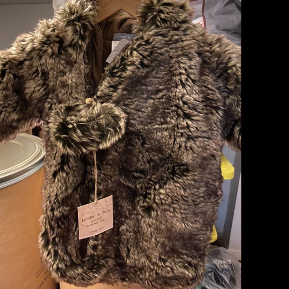 BRAND NEW London & Cole fur bunting suit
